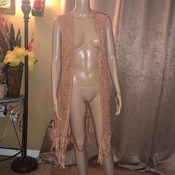Vintage Fringe Vest Cover Up - Picture 1 of 14